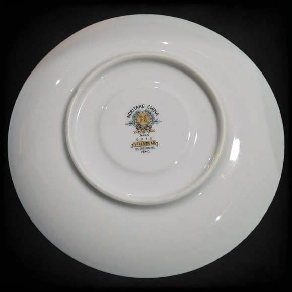 1960s Vintage Noritake Bellemead Porcelain Silver Trimmed Floral 6 Saucer Plates - Picture 8 of 10